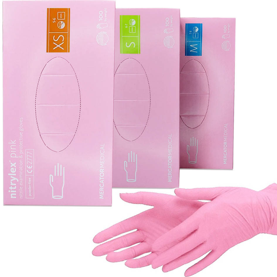 

Розовые одноразовые нитриловые перчатки Nitrylex® Pink, Розовый
