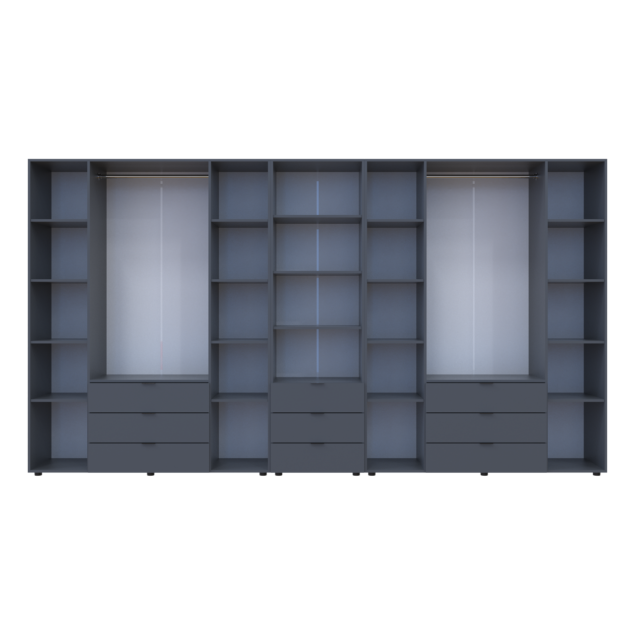 Шафа для одягу Doros Гелар Графіт 4+4ДСП з пеналом 370х49.5х203.4 (42005173) 5