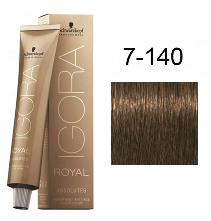 

Краска для седых волос Schwarzkopf Igora Absolutes 7-140 Середньо-русий сандре бежевий 60 мл