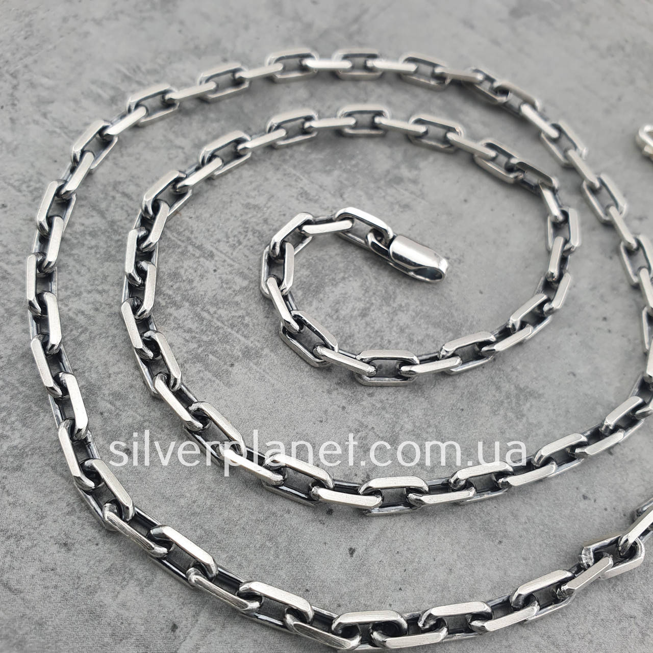 

Серебряная цепочка якорное плетение. Цепь серебро якорь. Вес 26 гр, длина  см
