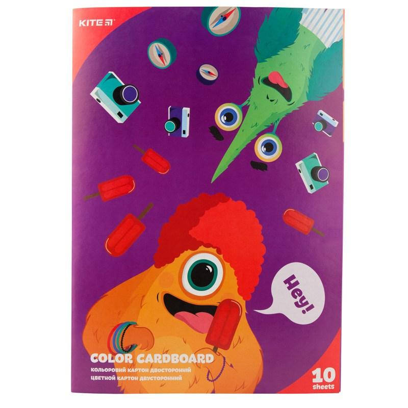 

Набор цветного картона двусторонний А4, 10 л., 10 цв., Kite Jolliers