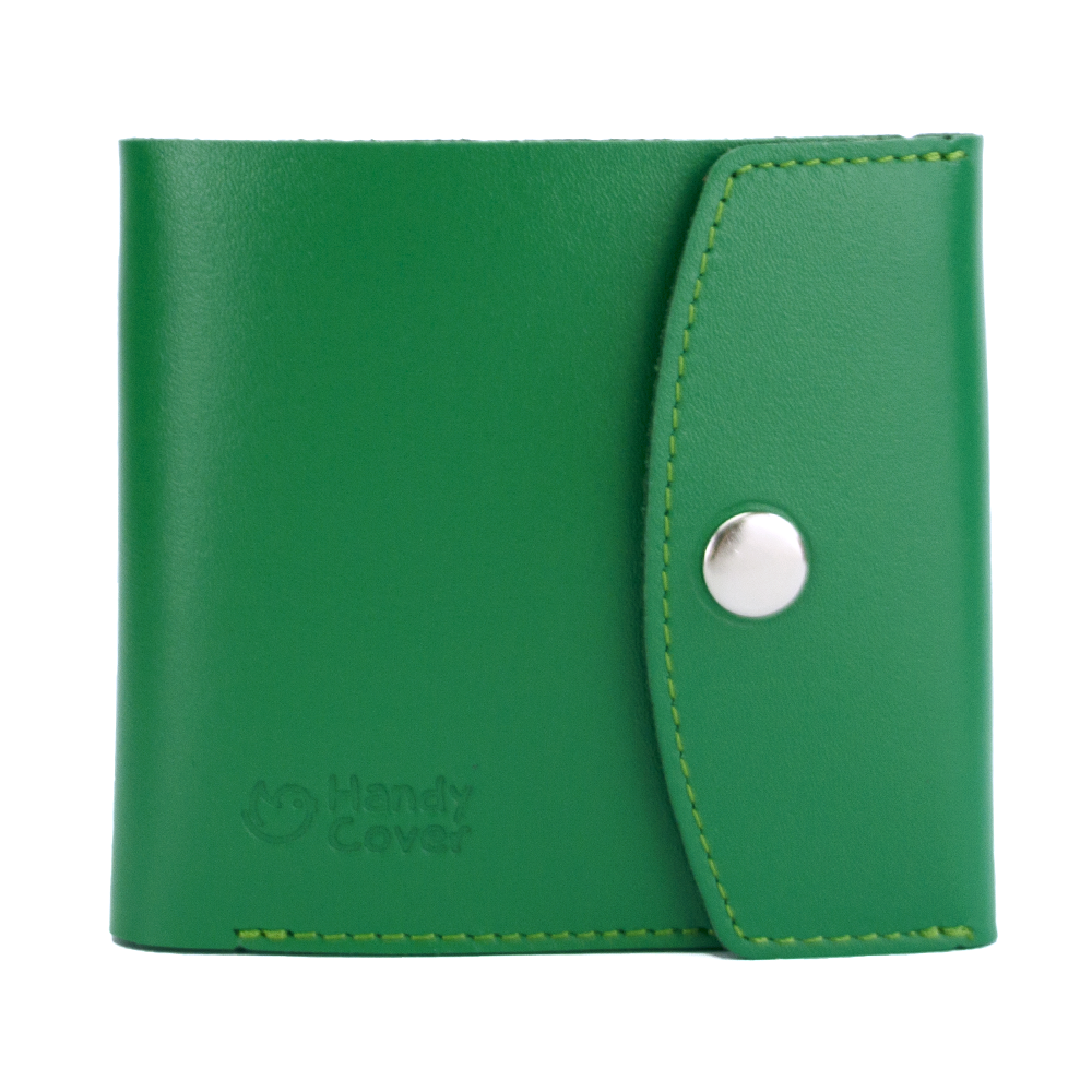 

Кошелек женский кожаный маленький на кнопке Handycover HC0062 зеленый, Зелёный