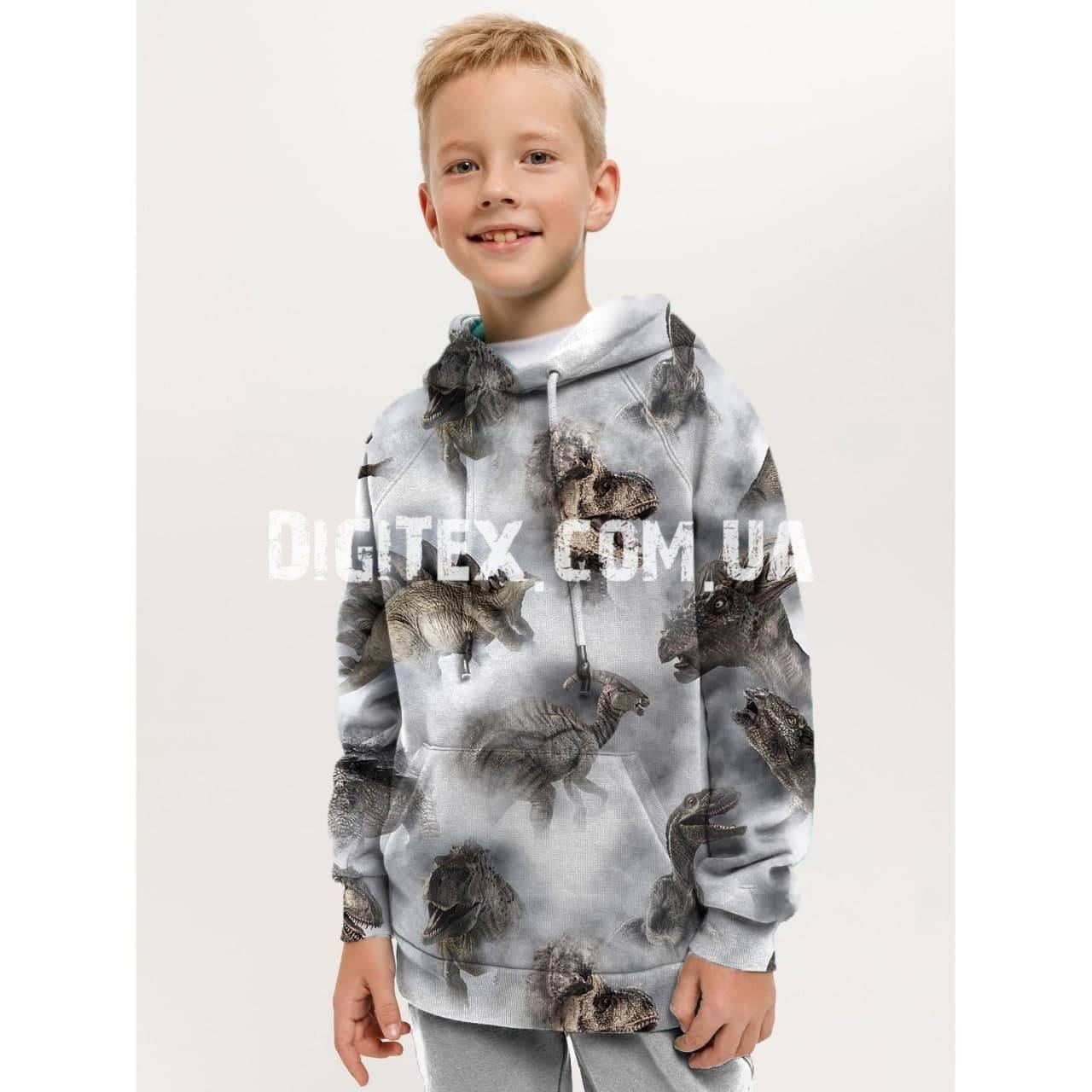 

Двухнитка с эластаном ДИНО В ТУМАНЕ Состав 95% хлопок и 5% эластана для свитшотов штанов лосин, Разные цвета