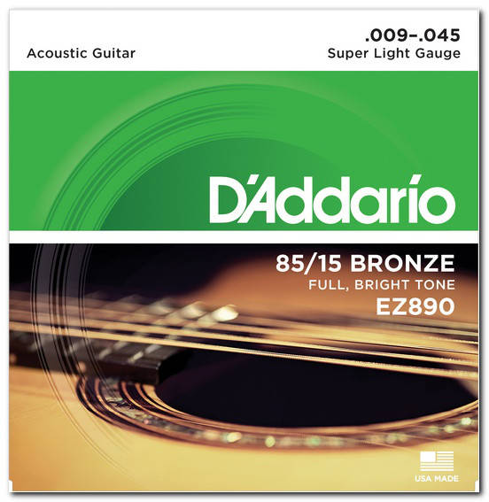 

Струни для акустичної гітари D`ADDARIO EZ890 BRONZE SUPER LIGHT 9-45 (бронза)