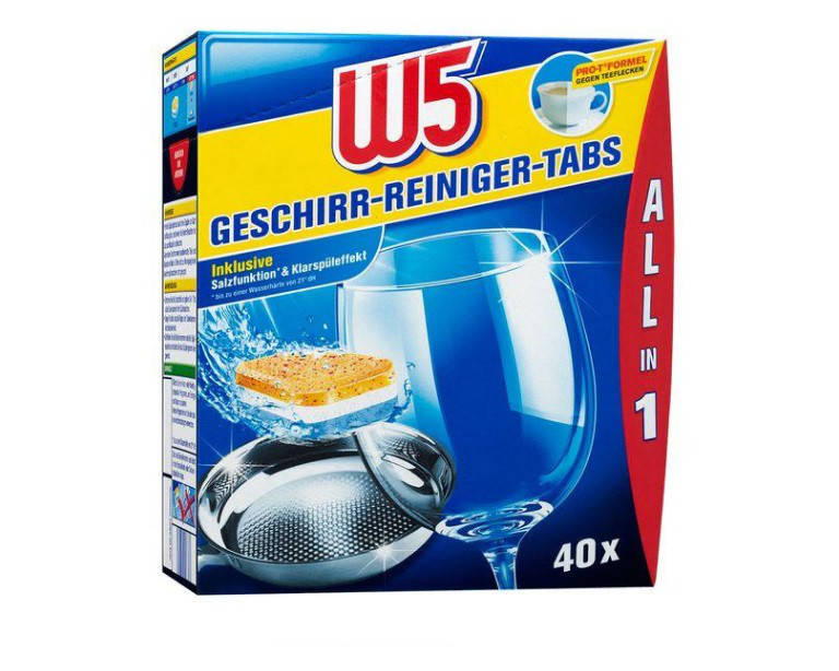 

Таблетки для посудомойки W5 All-in-One Geschirrreiniger-Tabs 40 шт