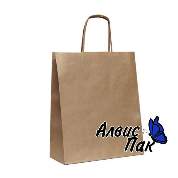 

Бумажный крафт пакет с ручками 150х80х240