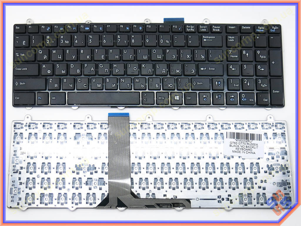 

Клавиатура для MSI GT60, GT70, GT780, GT783, MS-1762 ( RU black с креплениями)., Черный