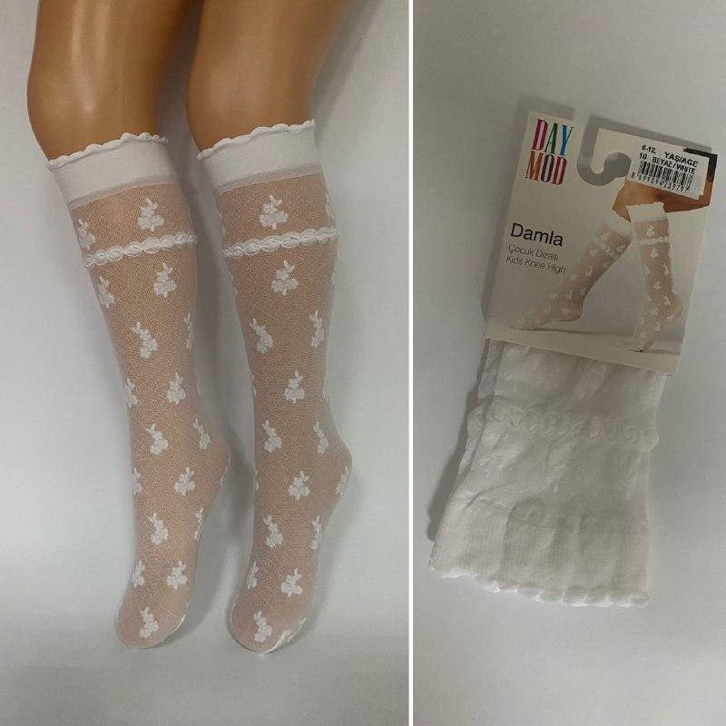 

Капроновые гольфы для девочки ,белые Day Mod (6-12 лет) безразмерные школьные подростковые 22008, Белый