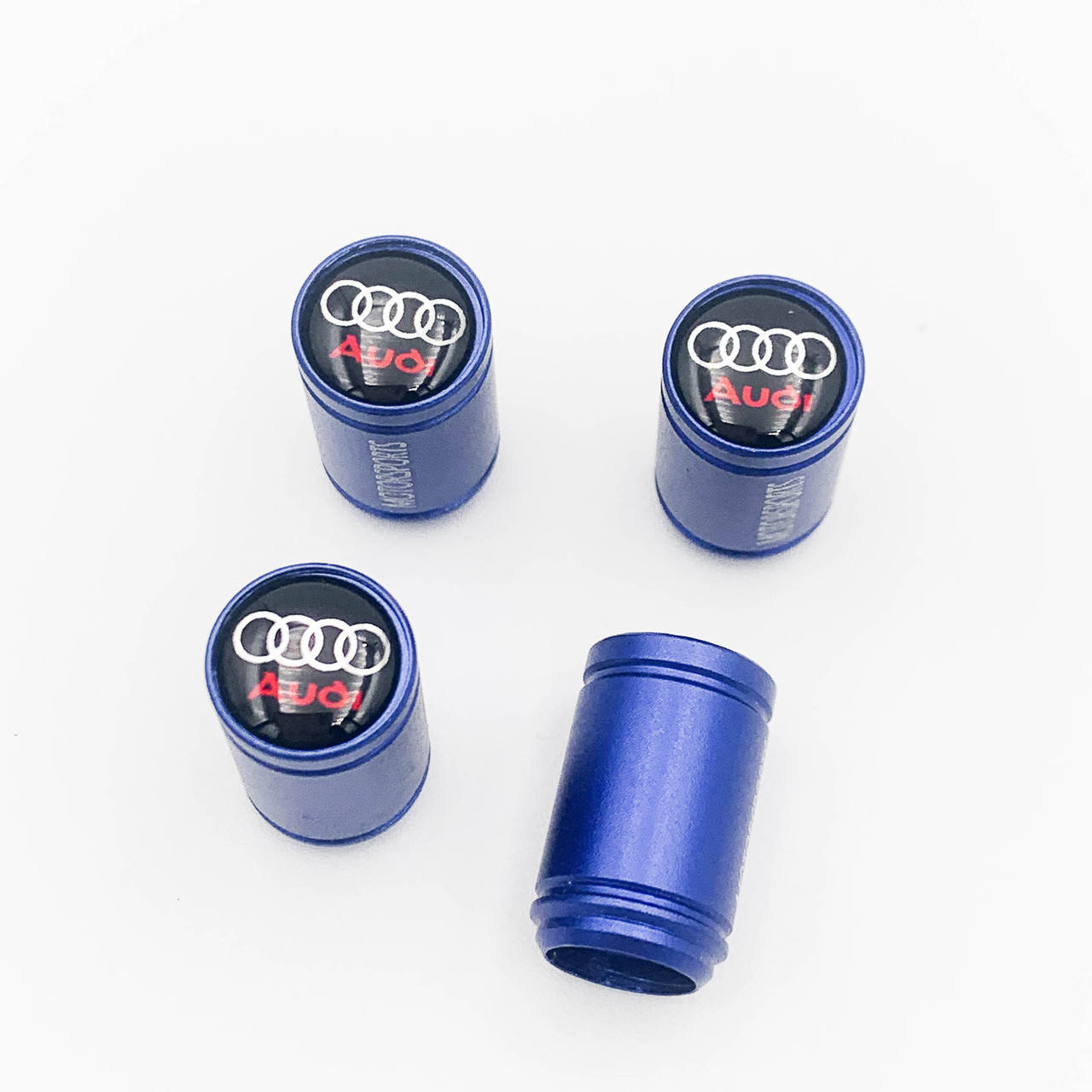 

Защитные колпачки на ниппеля Motosport Audi (Ауди) 4 шт Синие
