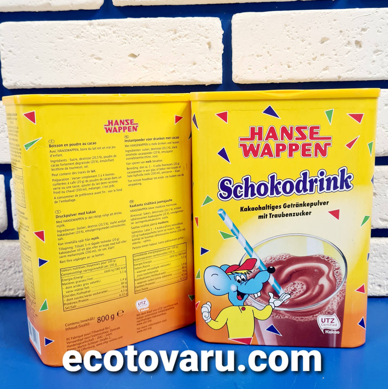 

Какао напиток Hanse Wappen Schokodrink 800г