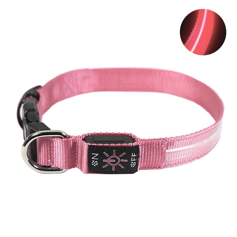 

Ошейник для собак светодиодный Friend CR2032 Pink L светящийся нейлоновый, Розовый