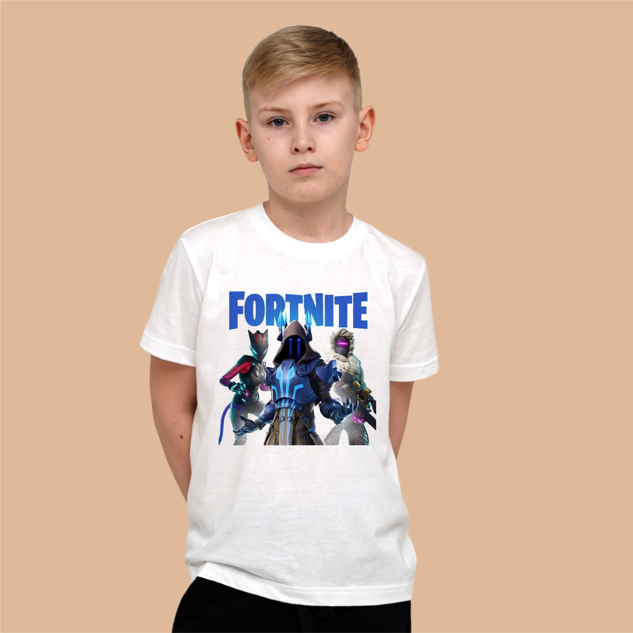 

Футболка детская Fortnite Фортнайт Белая Размер 140