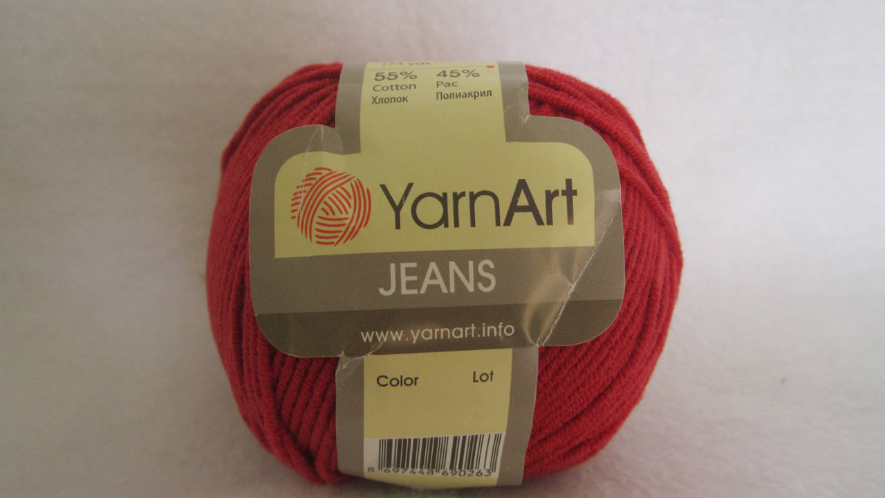 

Пряжа YarnArt Jeans, цвет - красный