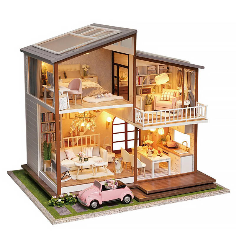 

Lb Кукольный дом домик DIY Cute Room A-080-B Big House 3D Румбокс конструктор