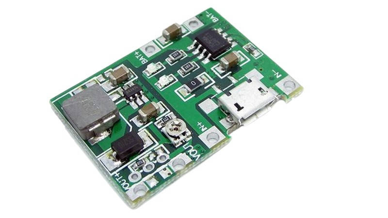 

DC-DC повышающий преобразователь, модуль с li-ion 3.7V / 5V, 9V,12V,24V (Крона)