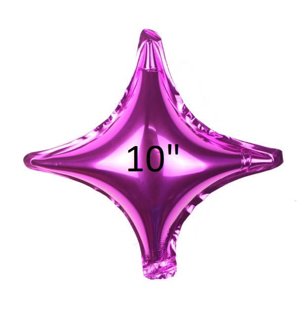 

Шар звезда четырёхконечная малиновая 10" (Китай), Малиновый