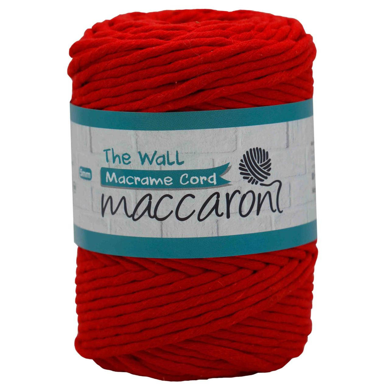 

Эко Хлопковый Шнур Macrame Cord The Wall Maccaroni 5 mm , красный