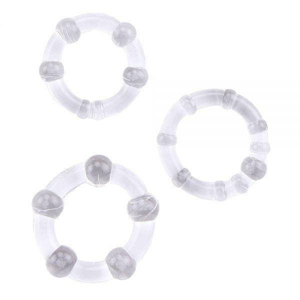 

Набор колец GK Power Cock Rings-Clear, Прозрачный