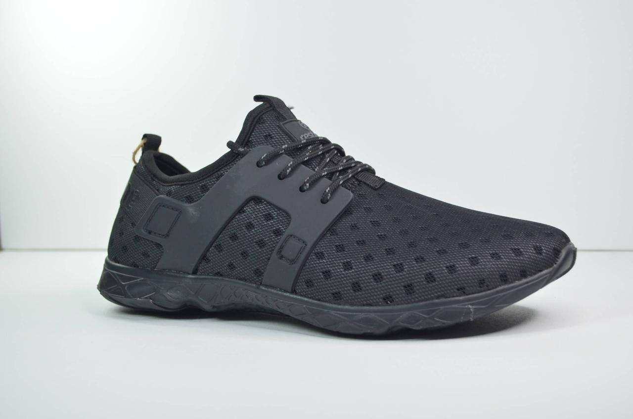 

Мужские летние кроссовки черные Restime в стиле Climacool 20227, Черный