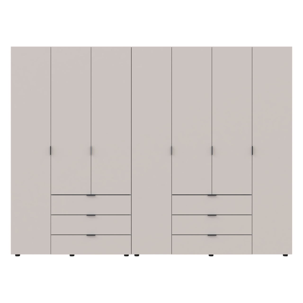 Розпашна Шафа для одягу Doros Гелар комплект Кашемір 3+4 ДСП 271.2х49.5х203.4 (80737641)