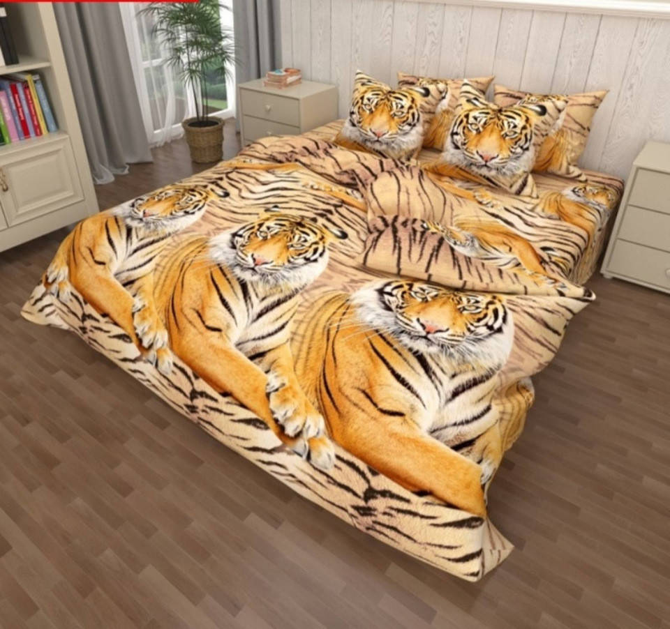 

3D Двуспальное постельное белье "Амурский Тигр"