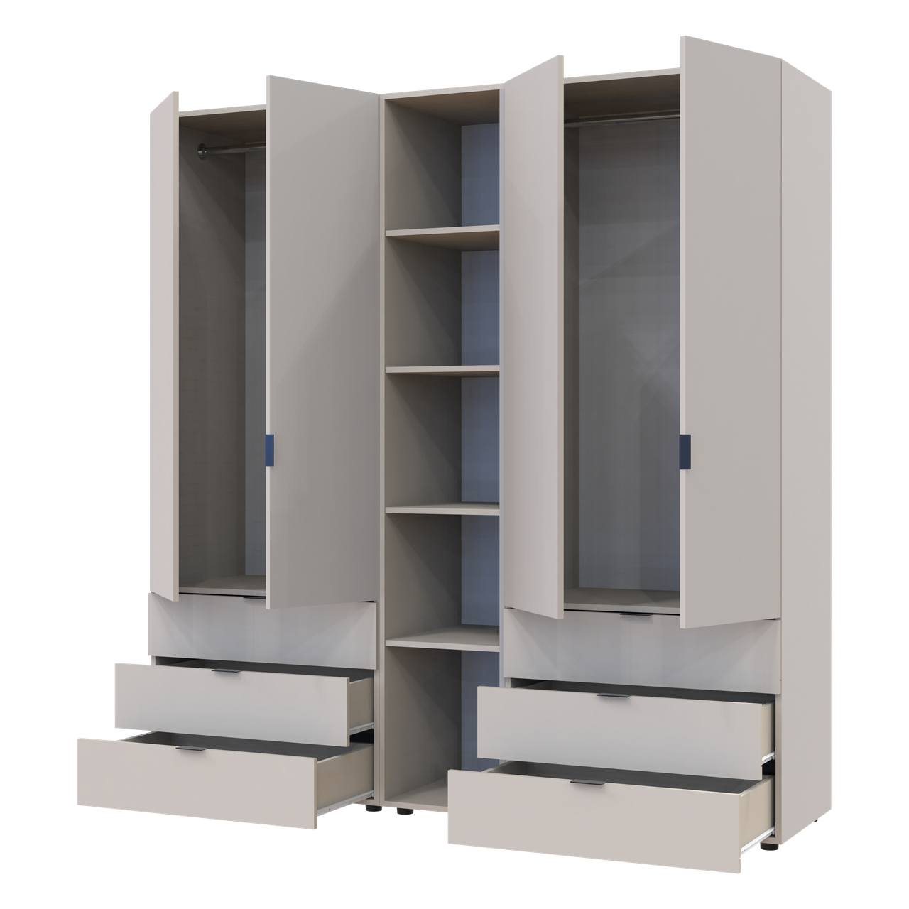 Розпашна Шафа для одягу Doros Гелар з Етажеркою Кашемір 2+2 ДСП 193.2х49.5х203.4 (80737649) 10