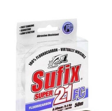 

Леска флюорокарбоновая рыболовная SUFIX SUPER 21 FC 50м 0.33мм 3.0кг прозрачный