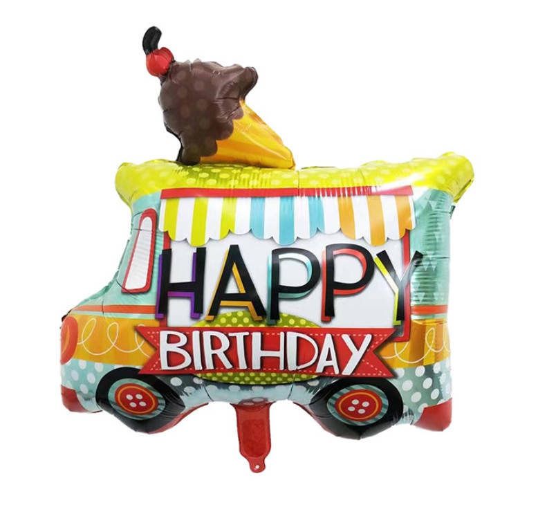 

Шар фольгированный Happy Birthday Автобус с мороженным 67х57 см