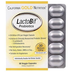 

Пробиотики Лактобиф 30 млрд 60 капс California Gold Nutrition USA