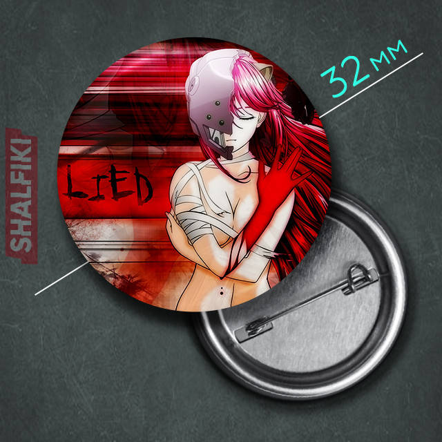 

"Ню / Люси (Эльфийская песнь / Elfen lied)" значок круглый на булавке Ø32 мм
