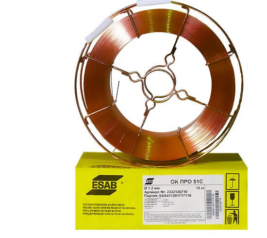 

Сварочная проволока омедненная Ф1,2 мм OK PRO 51С G3Si ESAB (катушка 18 кг)