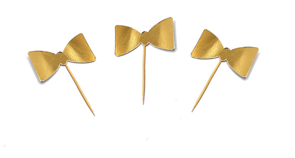 

Шпажки "Бабочка джентельмен" хром золото 10 шт./уп.