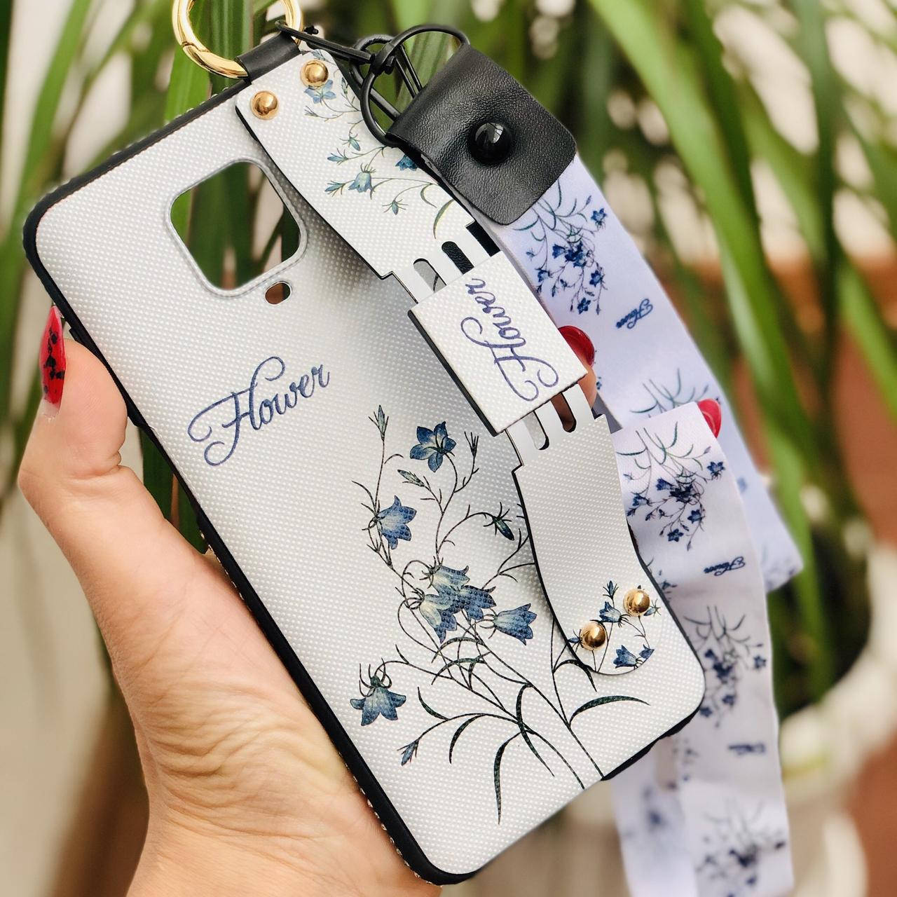

Чехол Lanyard для Xiaomi Redmi Note 9S бампер с ремешком White