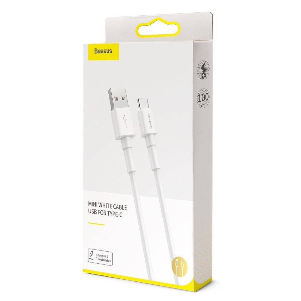 

Кабель для зарядки Baseus Mini White USB Type-C Cable 3.0A (1m), Белый