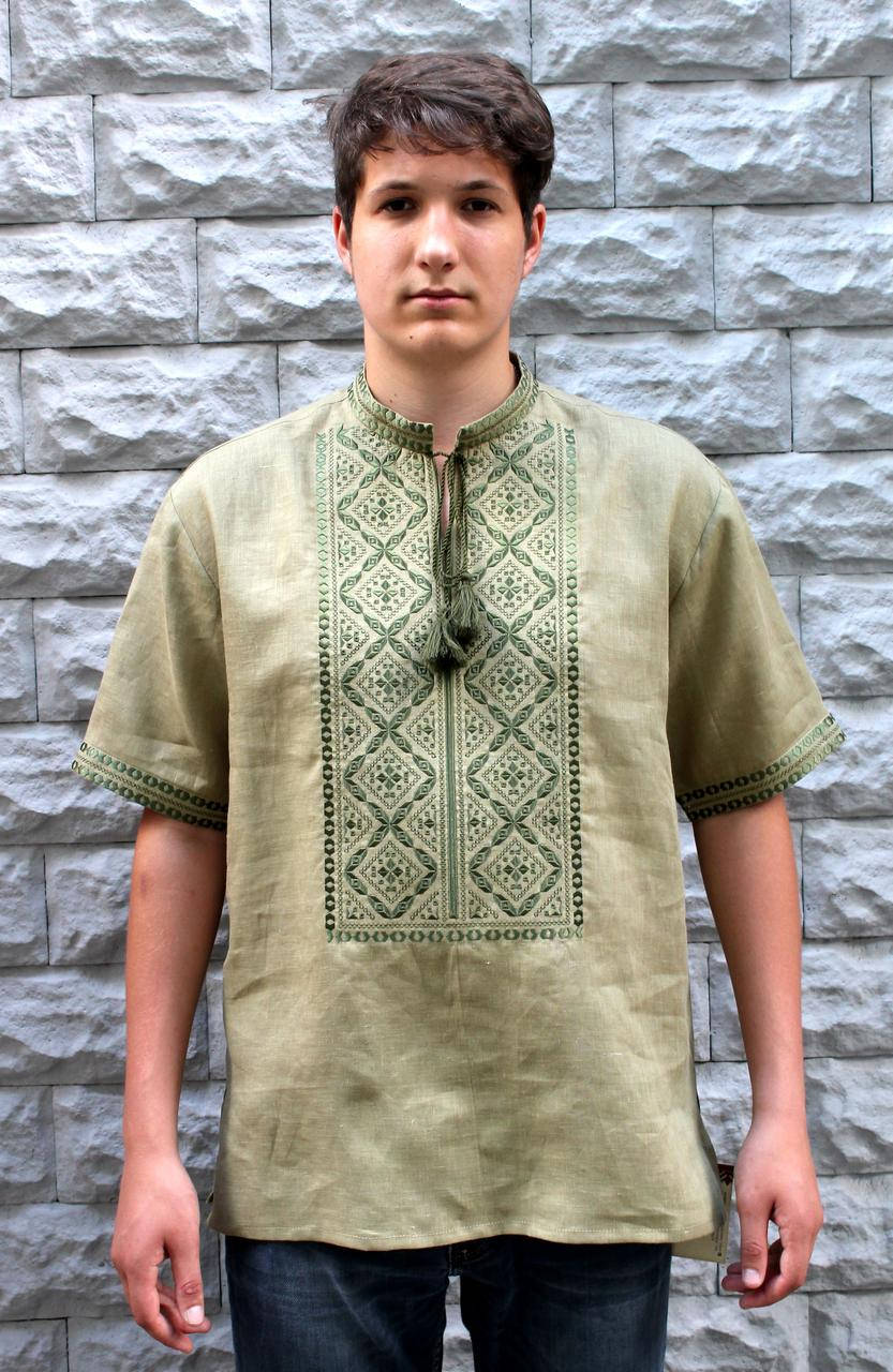 

Оригинальная мужская вышиванка с коротким рукавом "Руслан"