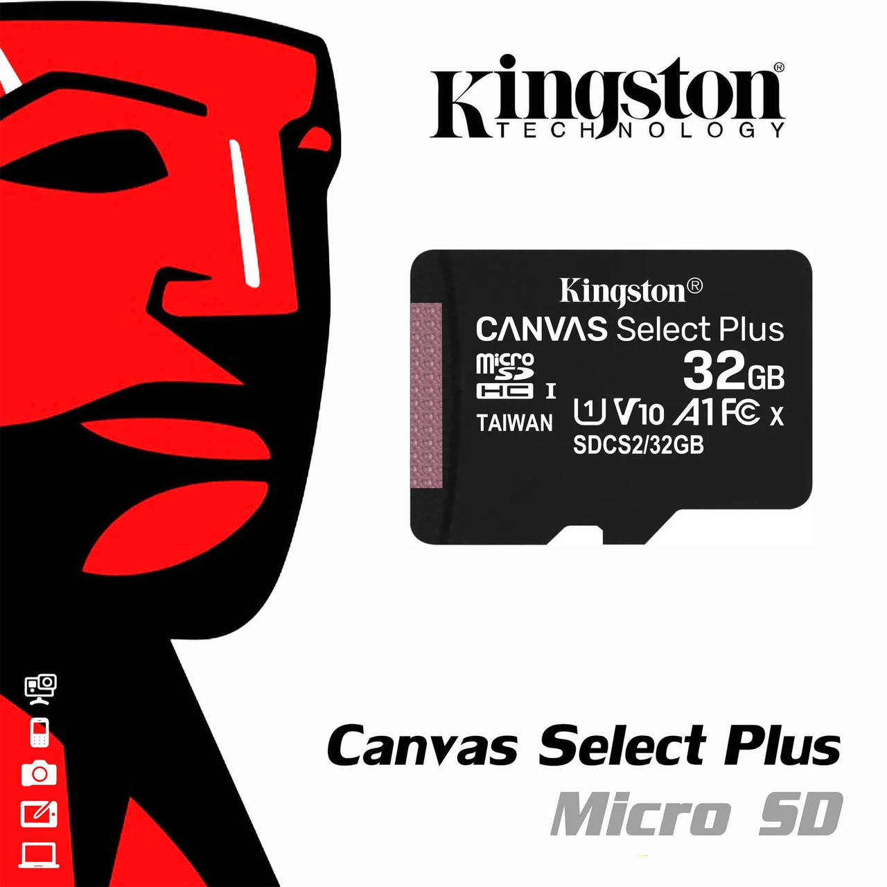 

Kingston microSDHC 32GB Canvas Select Plus Class 10 UHS-I U1 V10 A1 (SDCS2/32GB)