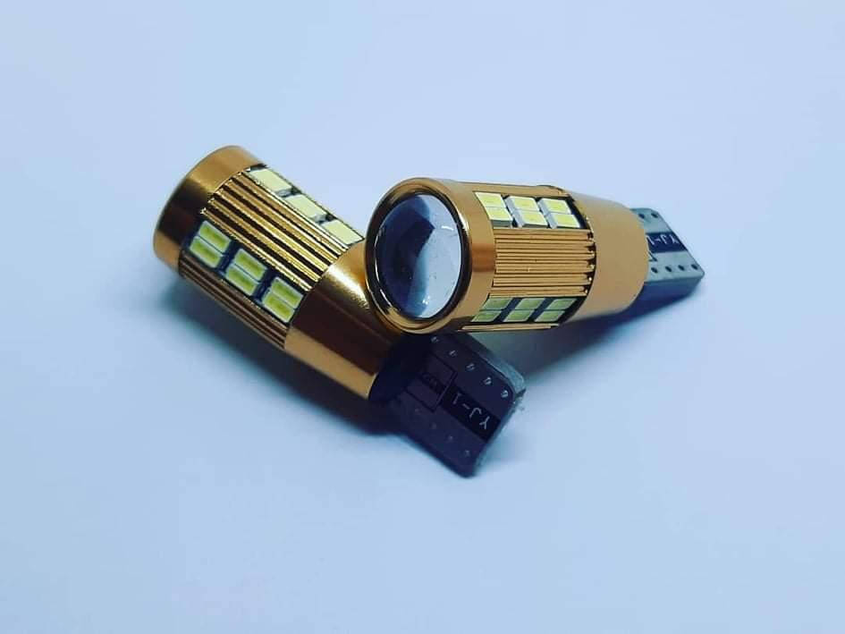 

Лампа T10(W5W)БЦ 12V LED 30х3014 white canbus+lens