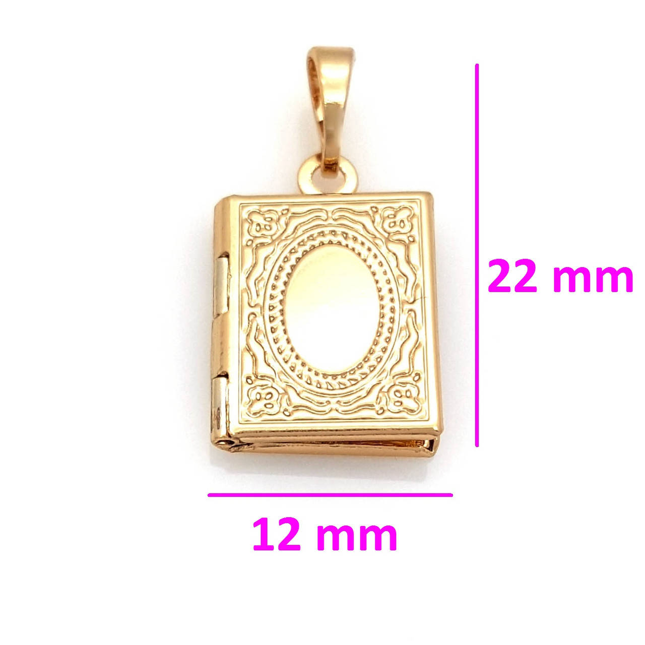 

Кулон позолоченный, Медальон Книга с узором