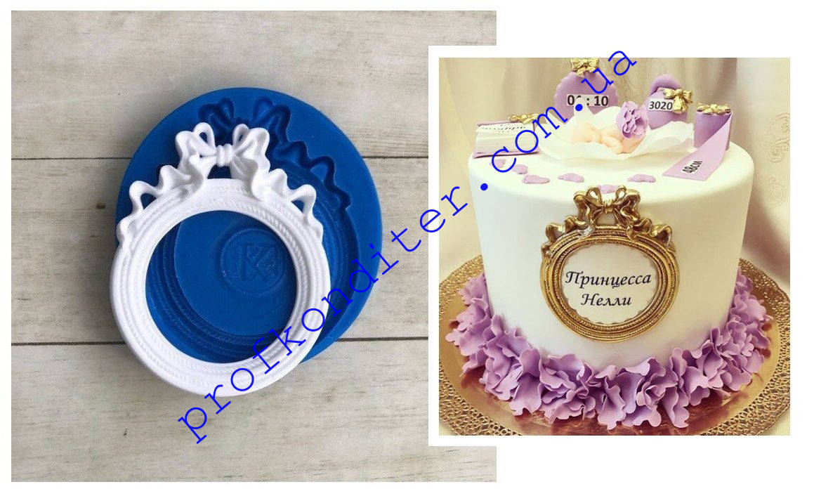 

Силиконовый молд "Рамка большая с Бантом"