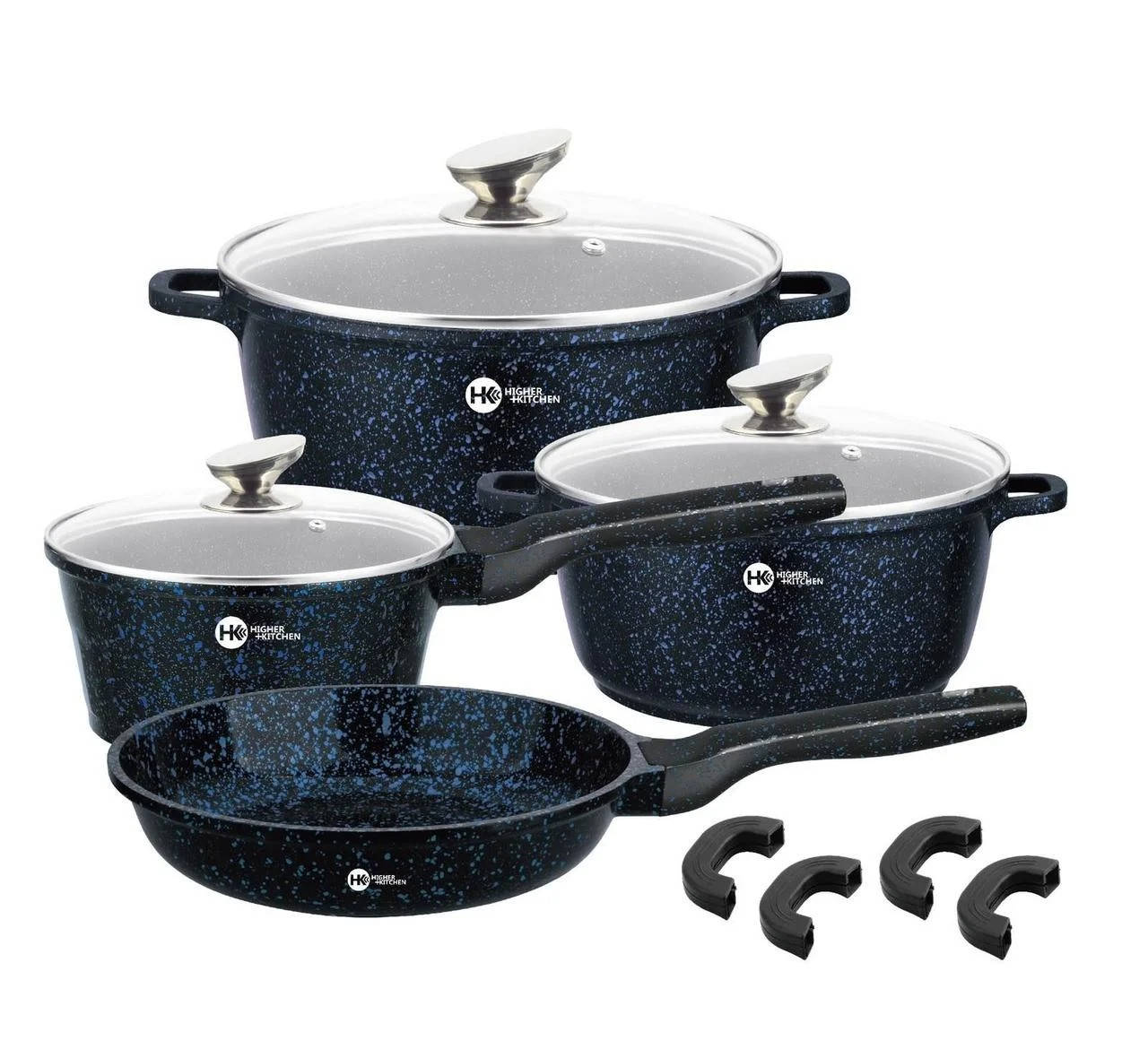 

Набор кастрюль Higher Kitchen HK-307 с гранитным покрытием Синий FS