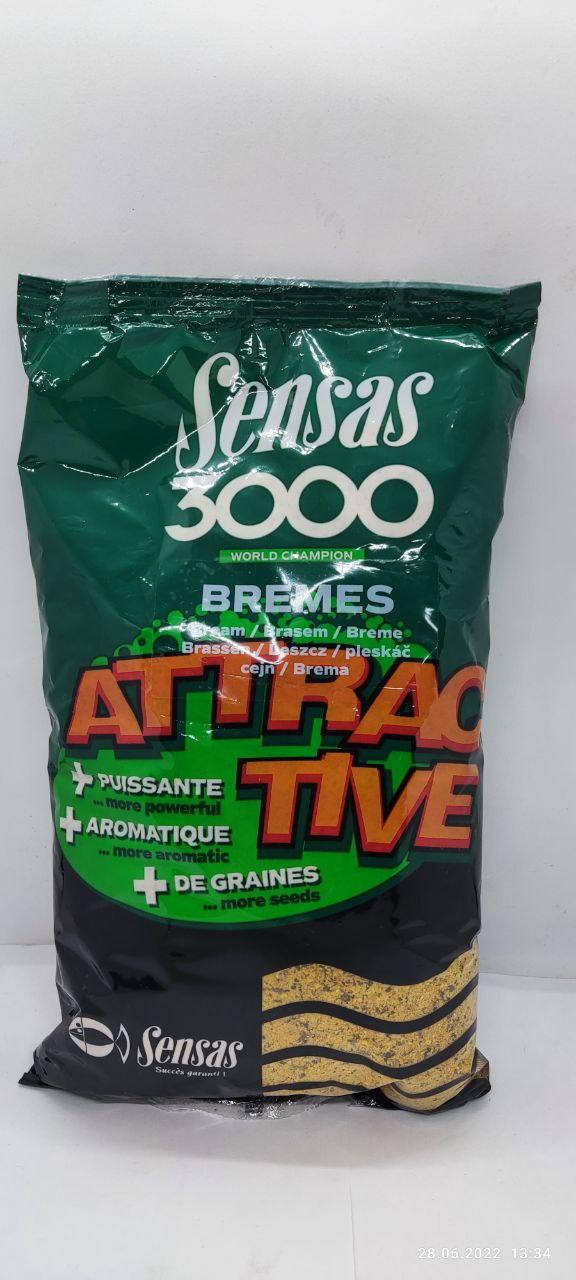 

Прикормка Sensas - 3000 Attractive Bremes 1 kg. (Сенсас Активный лещ)