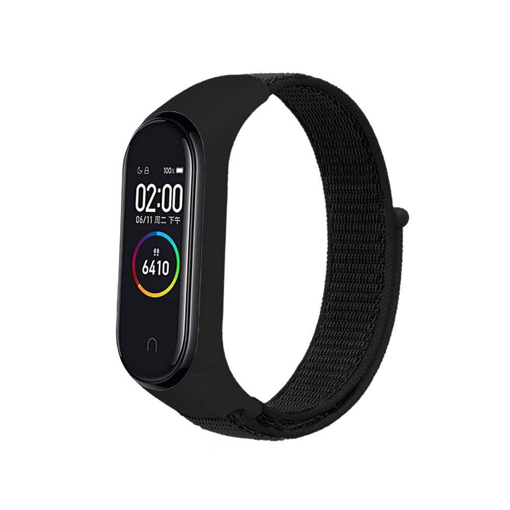 

Ремешок к браслету Mi Band 3/4/5/6 нейлоновый Mi band 5/6, Черный