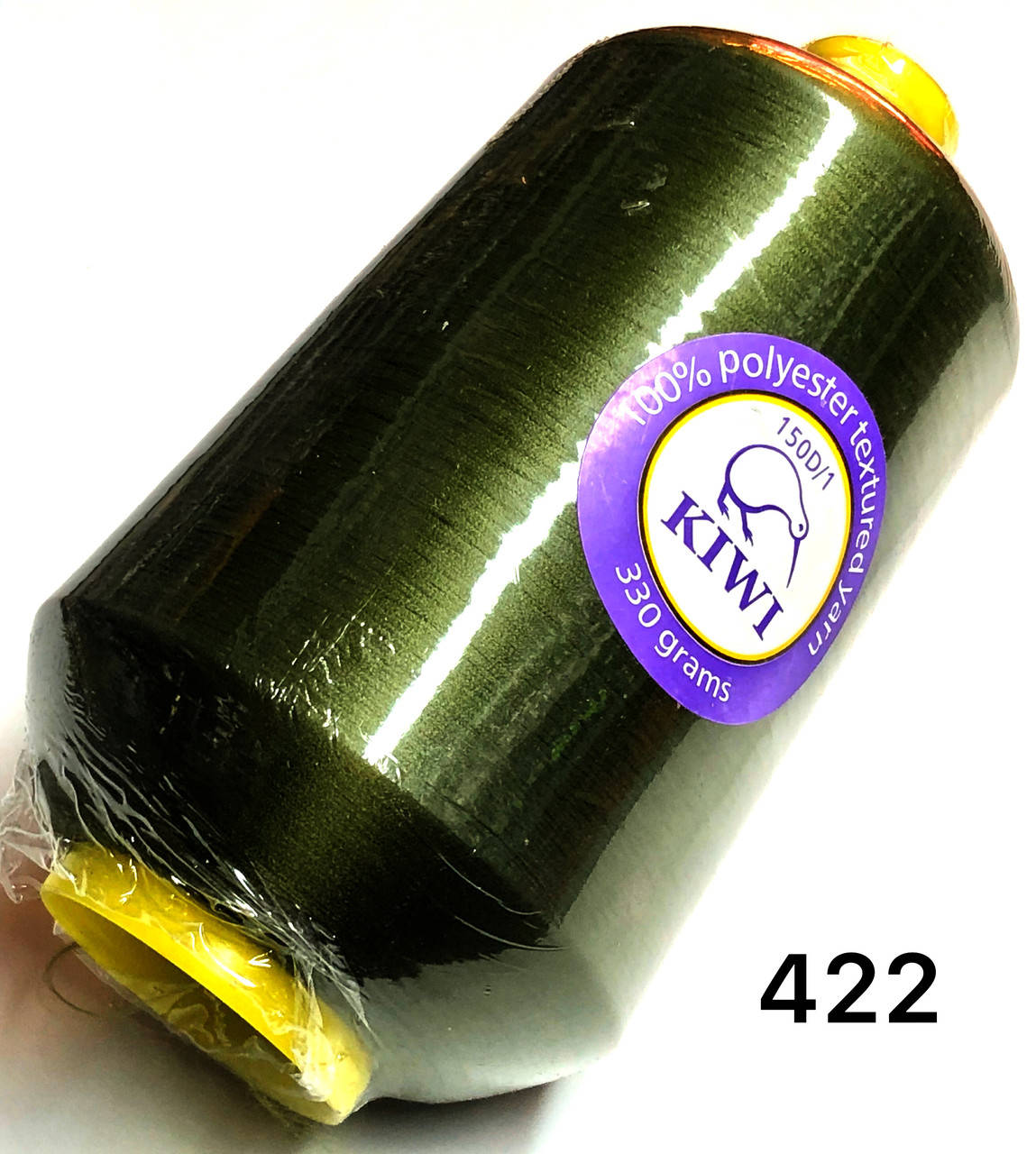 

Нитка для оверлока Хаки 150D 422тон текстурированная Kiwi 20000м