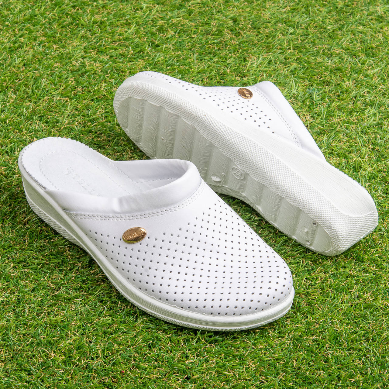 

Женские кожаные сабо Tellus 51-08/06W Белые