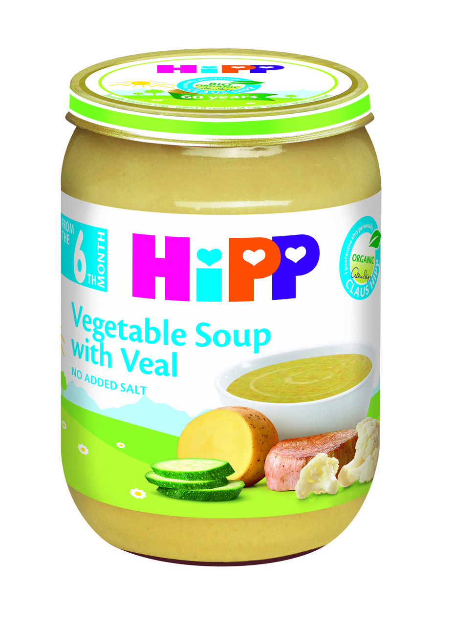 

Овощной суп с нежной телятиной Hipp, 190г