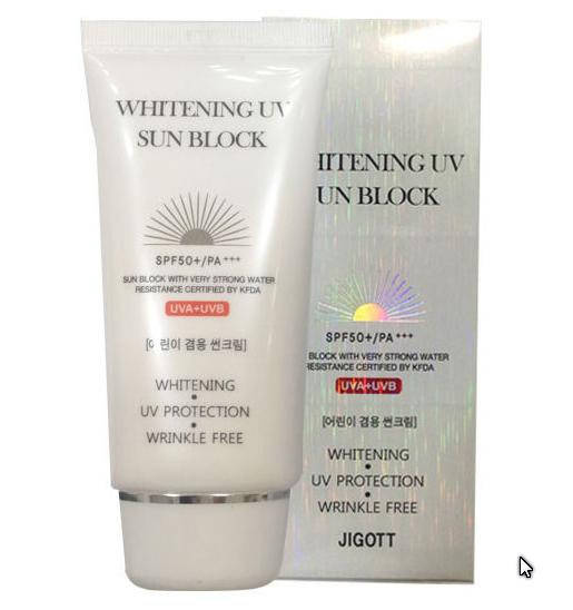 

Солнезащитный отбеливающий крем Jigott Whitening UV Sun Block SPF 50+/PA+++70 ml