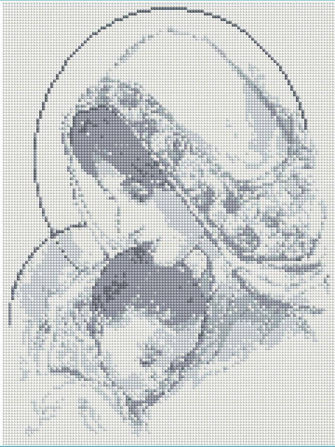 

Алмазная мозаика ColorArt 30х40 Дева Мария с Иисусом серая ST419