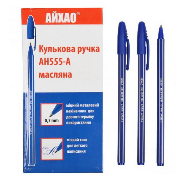

Ручка шариковая масляная "Айхао" серии "АХ555-А", синяя