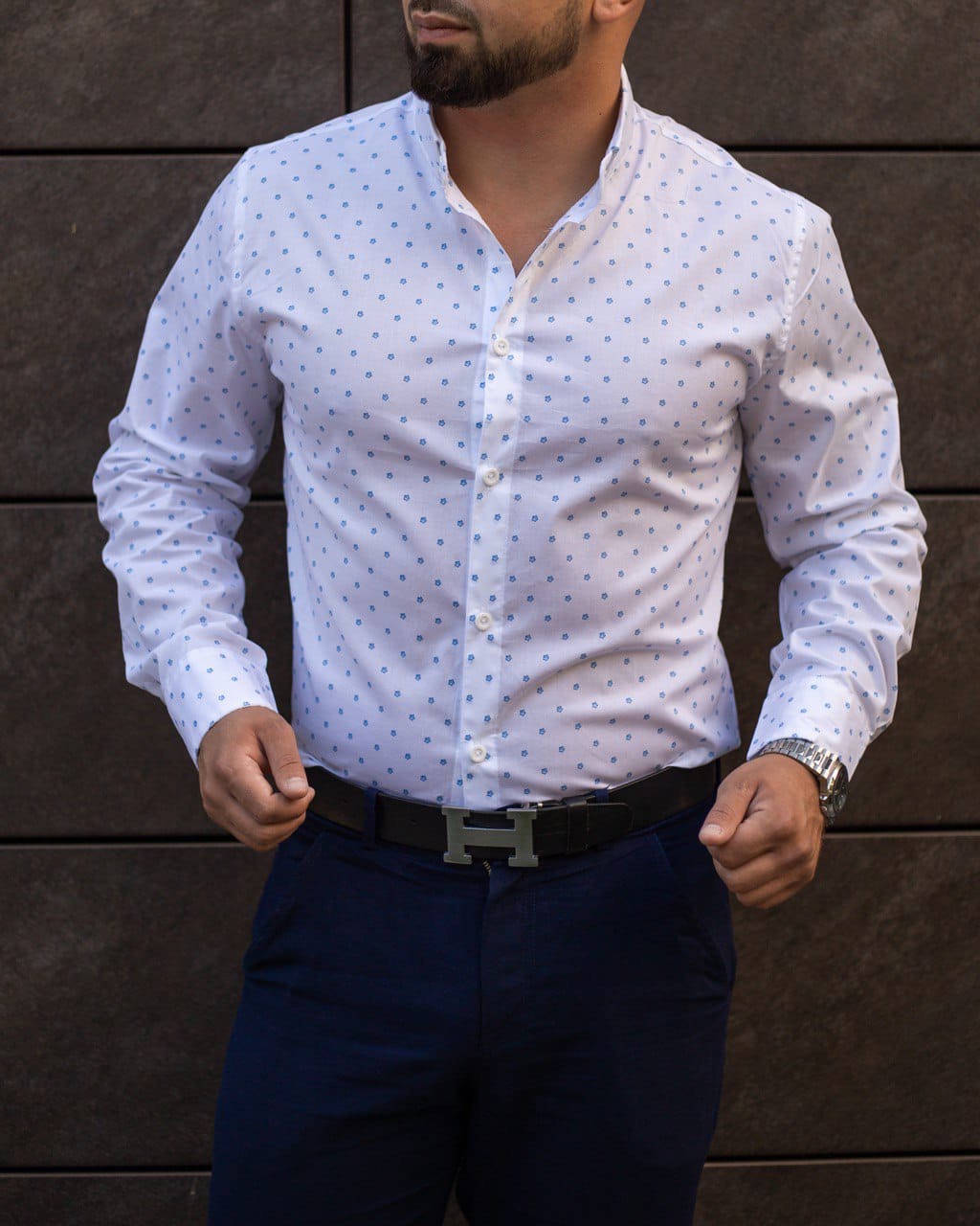 

Рубашка мужская классическая Bund хлопковая белая | ЛЮКС качества, Белый