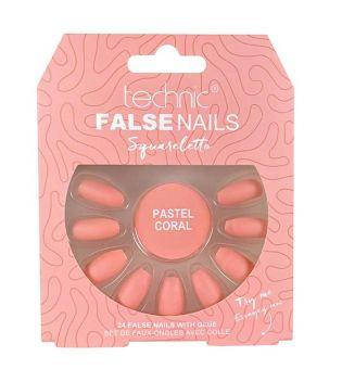 

Накладные ногти с клеем Technic Cosmetics False Nails Squareletto - Pastel Coral
